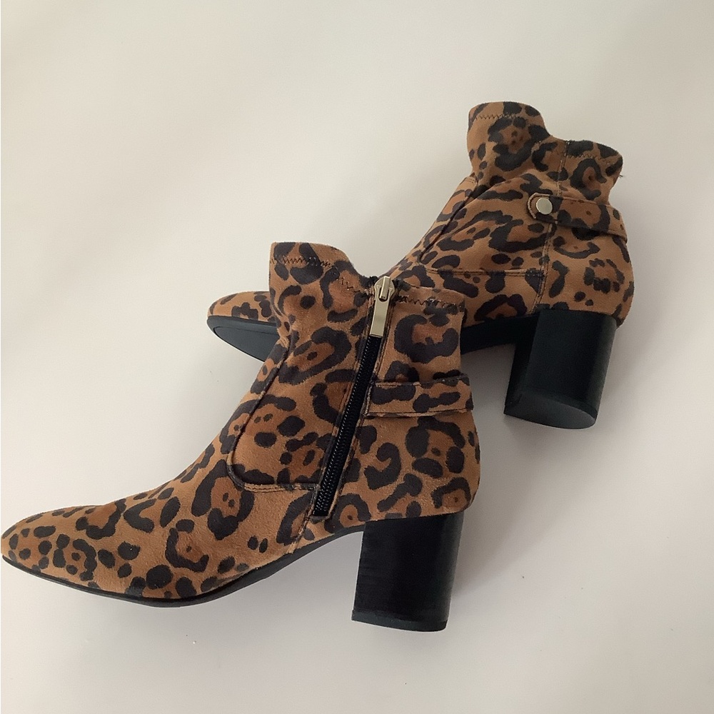 Franco Sarto Leopard Print Ankle Boots